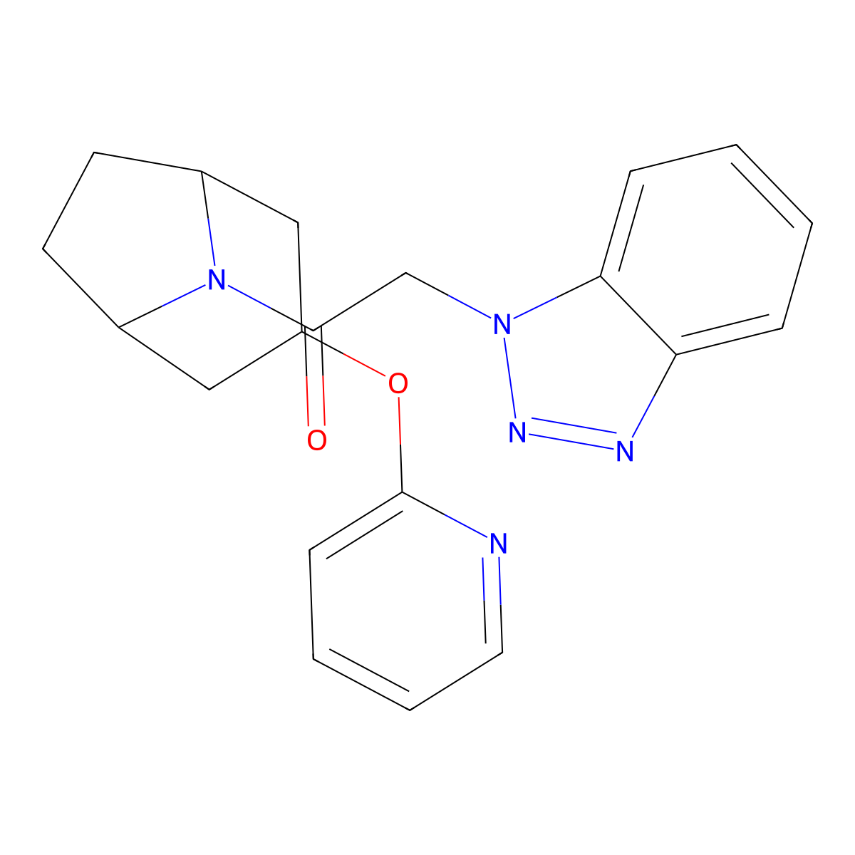 2-(1H-1,2,3-benzotriazol-1-yl)-1-[3-(pyridin-2-yloxy)-8-azabicyclo[3.2.1]octan-8-yl]ethan-1-one molecular structure, CAS 2108372-31-0