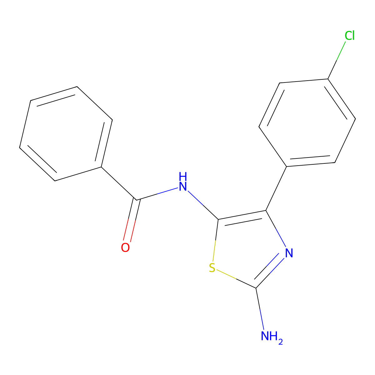 N-[2-Amino-4-(4-chloro-phenyl)-thiazol-5-yl]-benzamide molecular structure, CAS 2108375-94-4