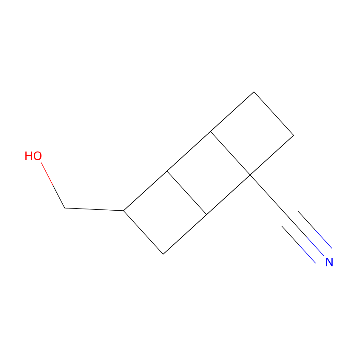 (2r,3R,4s,5S)-4-(hydroxymethyl)cubane-1-carbonitrile molecular structure, CAS 2108376-05-0