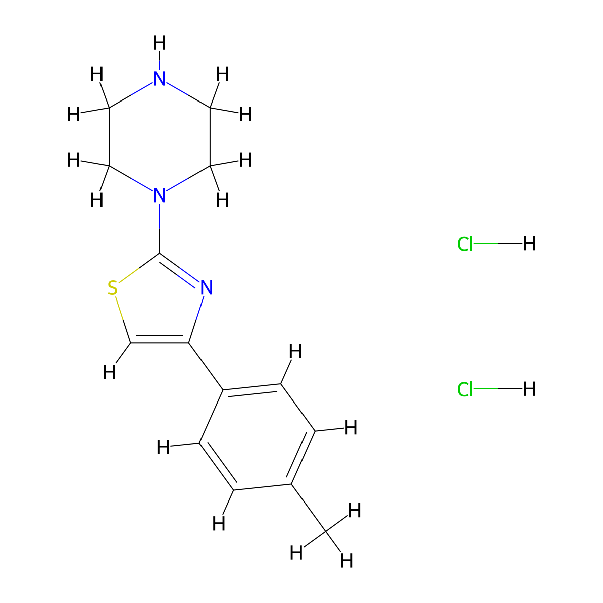 1-[4-(4-Methylphenyl)-1,3-thiazol-2-yl]piperazine dihydrochloride molecular structure, CAS 2108381-82-2