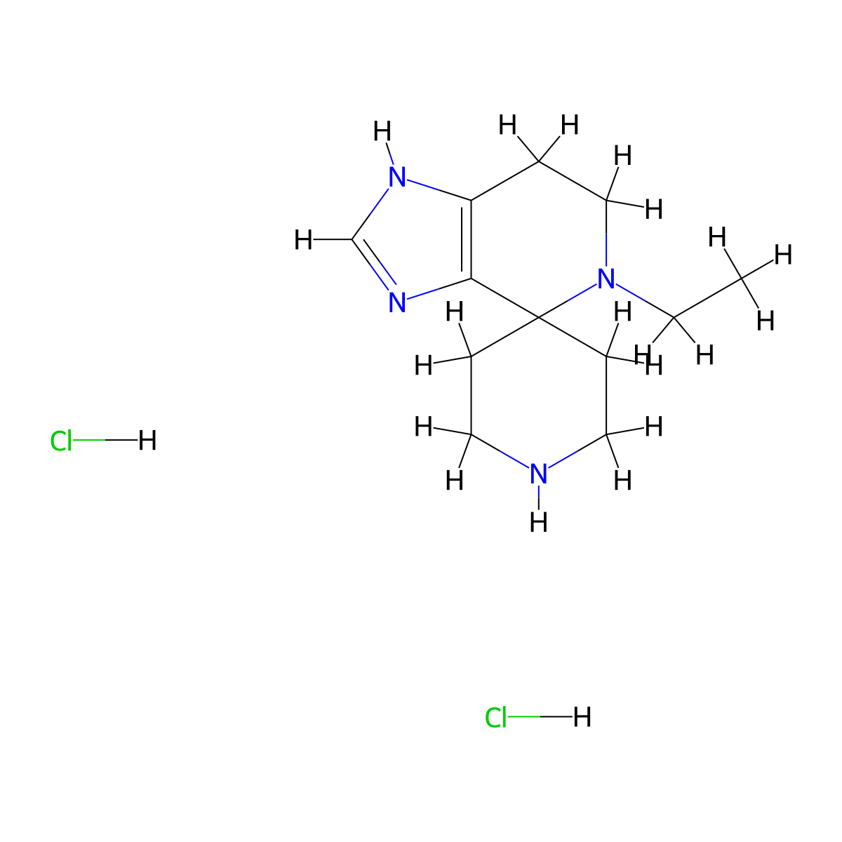 5-Ethyl-1,5,6,7-tetrahydrospiro[imidazo[4,5-c]pyridine-4,4'-piperidine] dihydrochloride molecular structure, CAS 2108382-04-1