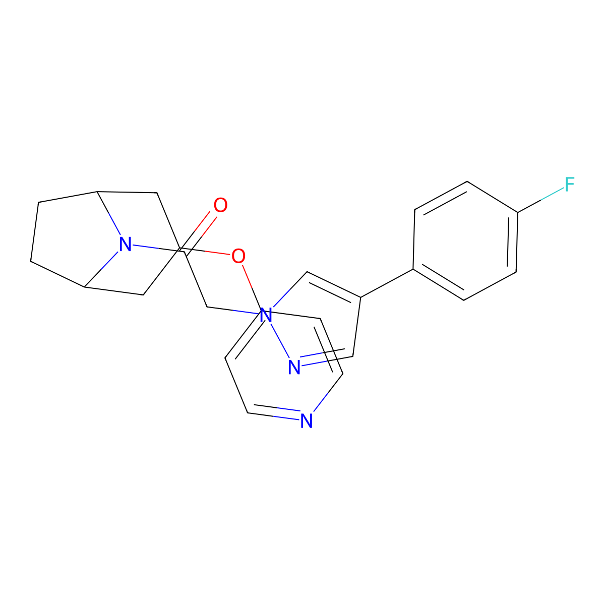 2-(4-(4-fluorophenyl)-1H-pyrazol-1-yl)-1-((1R,5S)-3-(pyridin-4-yloxy)-8-azabicyclo[3.2.1]octan-8-yl)ethanone molecular structure, CAS 2108388-96-9
