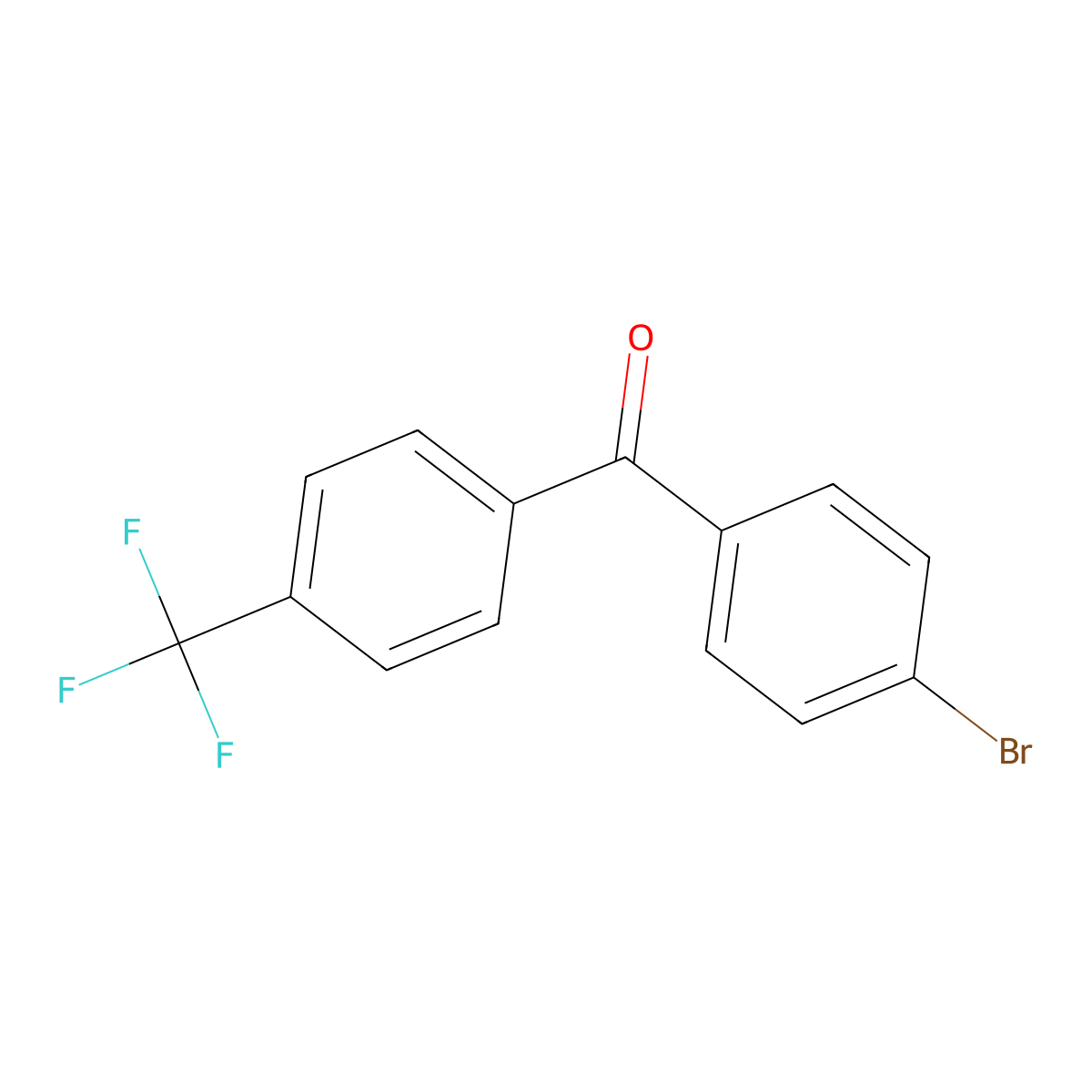 (4-Bromophenyl)[4-(trifluoromethyl)phenyl]methanone molecular structure, CAS 21084-23-1