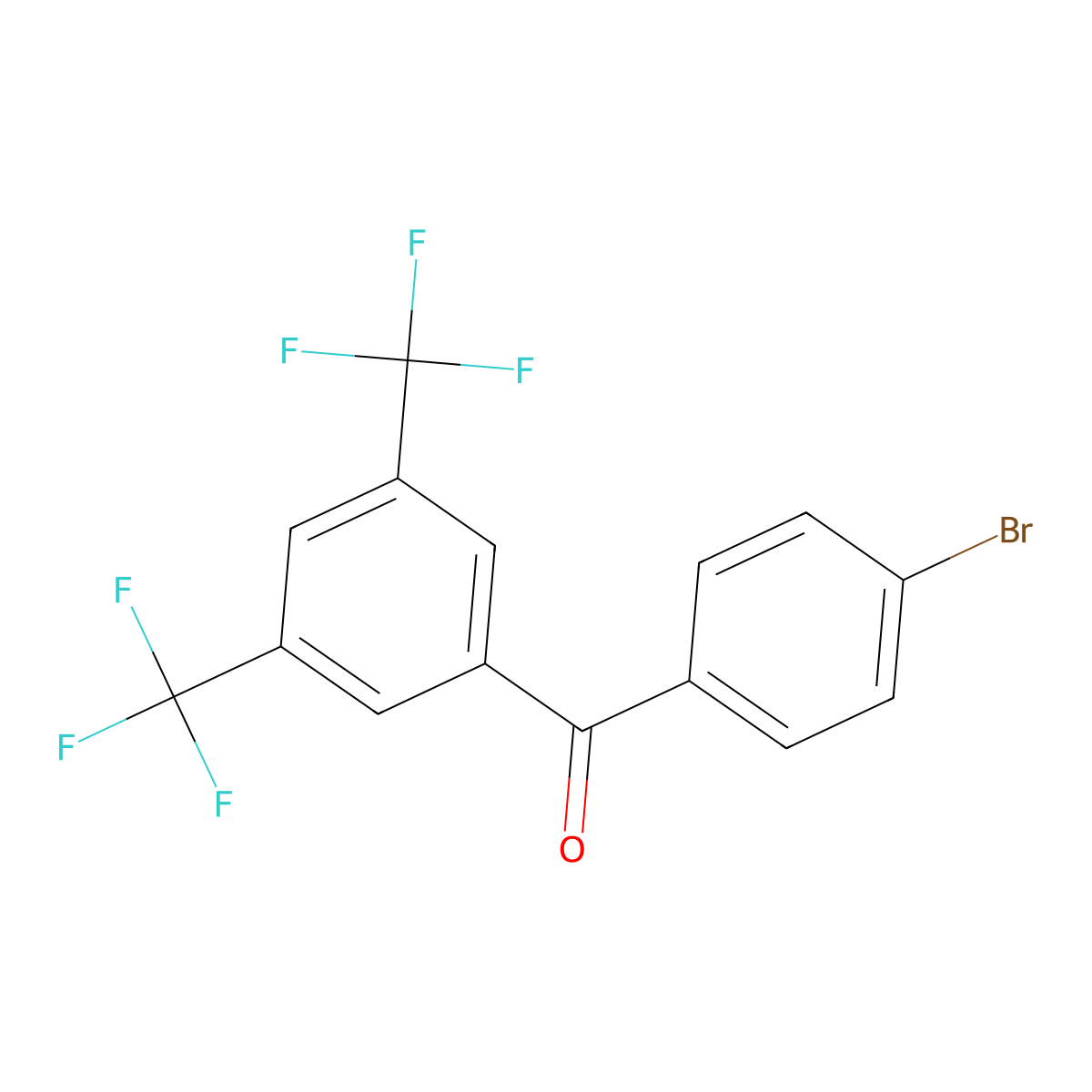 Benzophenone, 4'-bromo-3,5-bis(trifluoromethyl)- molecular structure, CAS 21084-24-2