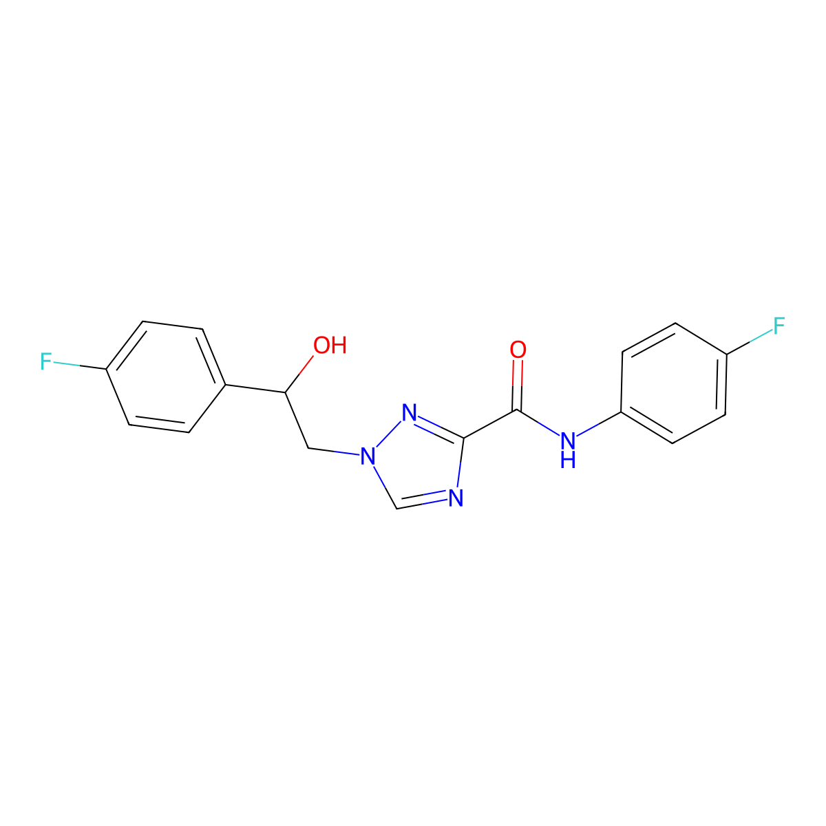 N-(4-fluorophenyl)-1-[2-(4-fluorophenyl)-2-hydroxyethyl]-1H-1,2,4-triazole-3-carboxamide molecular structure, CAS 2108426-66-8
