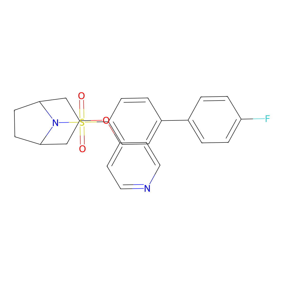 (1R,5S)-8-((4'-fluoro-[1,1'-biphenyl]-4-yl)sulfonyl)-3-(pyridin-4-yloxy)-8-azabicyclo[3.2.1]octane molecular structure, CAS 2108436-55-9