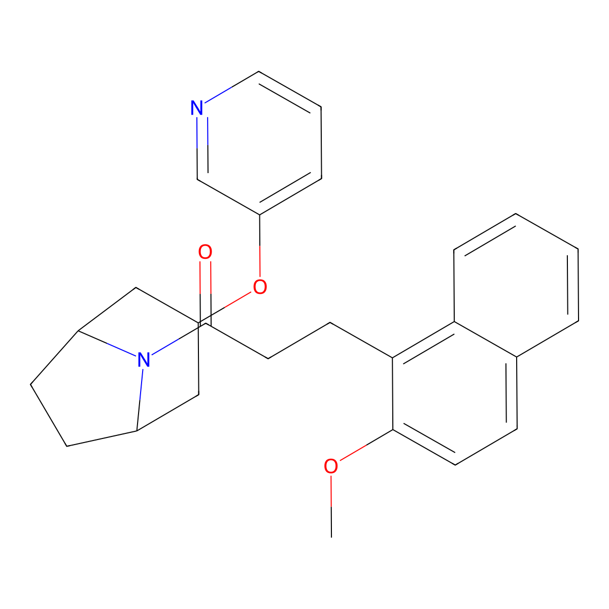 3-(2-methoxynaphthalen-1-yl)-1-((1R,5S)-3-(pyridin-3-yloxy)-8-azabicyclo[3.2.1]octan-8-yl)propan-1-one molecular structure, CAS 2108442-55-1