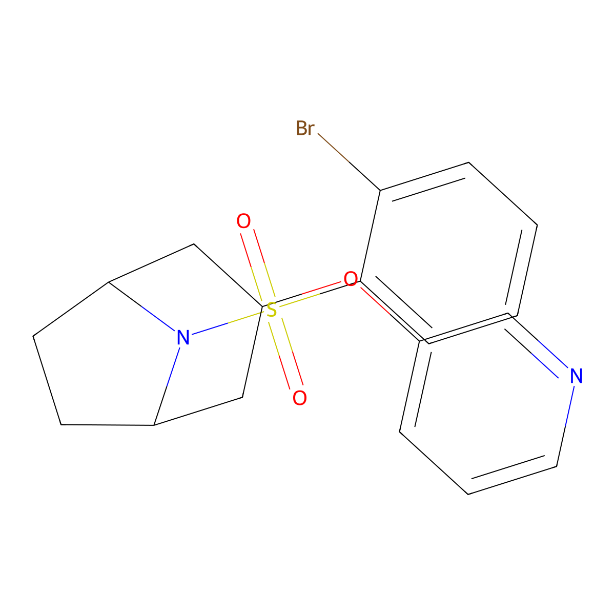 (1R,5S)-8-((2-bromophenyl)sulfonyl)-3-(pyridin-3-yloxy)-8-azabicyclo[3.2.1]octane molecular structure, CAS 2108442-94-8