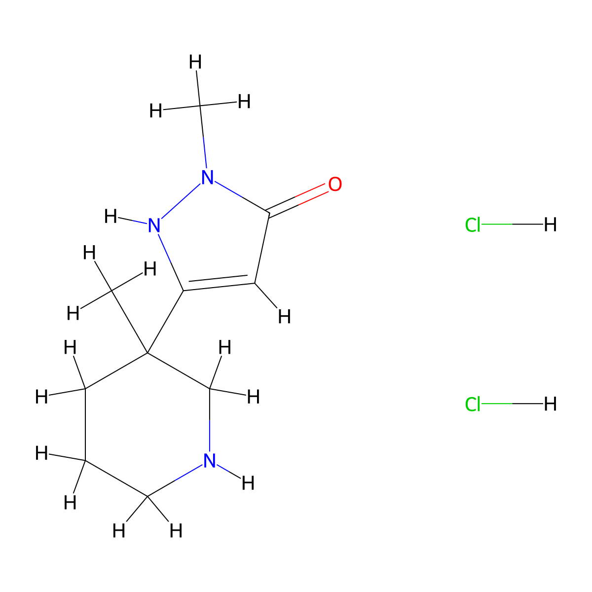 1-Methyl-3-(3-methylpiperidin-3-yl)-1H-pyrazol-5-ol dihydrochloride molecular structure, CAS 2108457-59-4