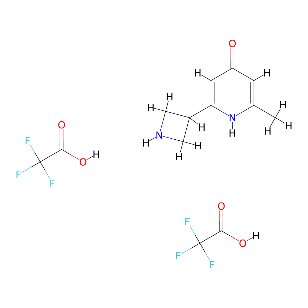2-Azetidin-3-yl-6-methylpyridin-4-ol bis(trifluoroacetate) molecular structure, CAS 2108457-85-6
