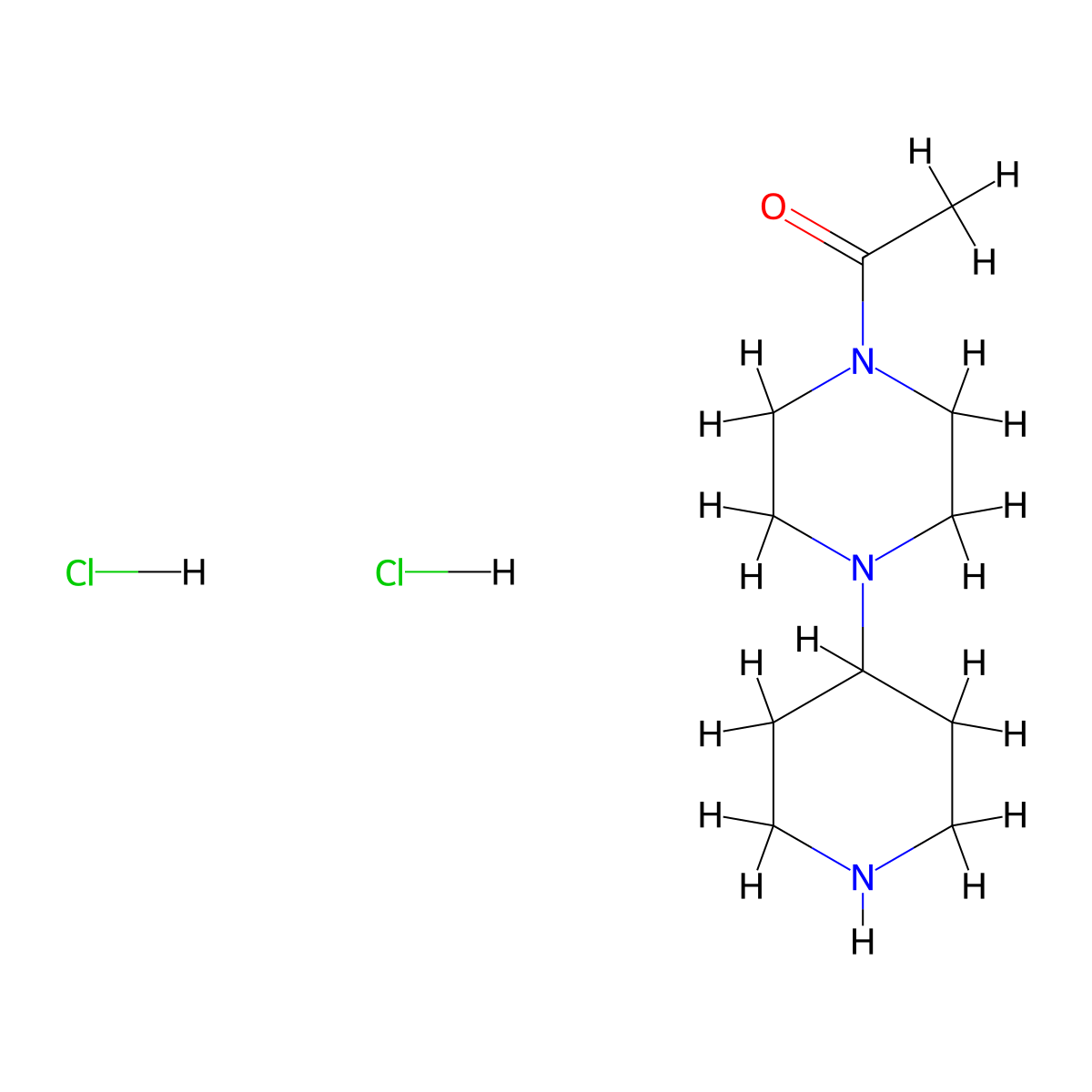 1-Acetyl-4-piperidin-4-ylpiperazine dihydrochloride molecular structure, CAS 2108457-88-9