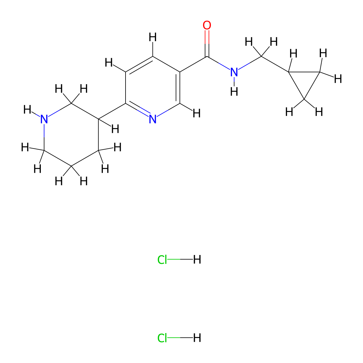 N-(Cyclopropylmethyl)-6-piperidin-3-ylnicotinamide dihydrochloride molecular structure, CAS 2108457-99-2