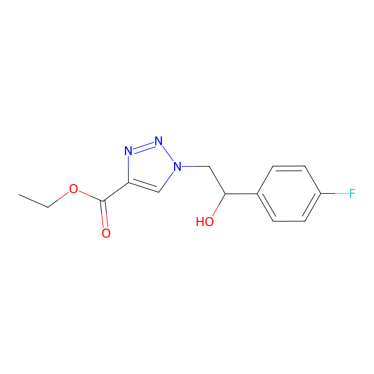 ethyl 1-[2-(4-fluorophenyl)-2-hydroxyethyl]-1H-1,2,3-triazole-4-carboxylate molecular structure, CAS 2108464-03-3