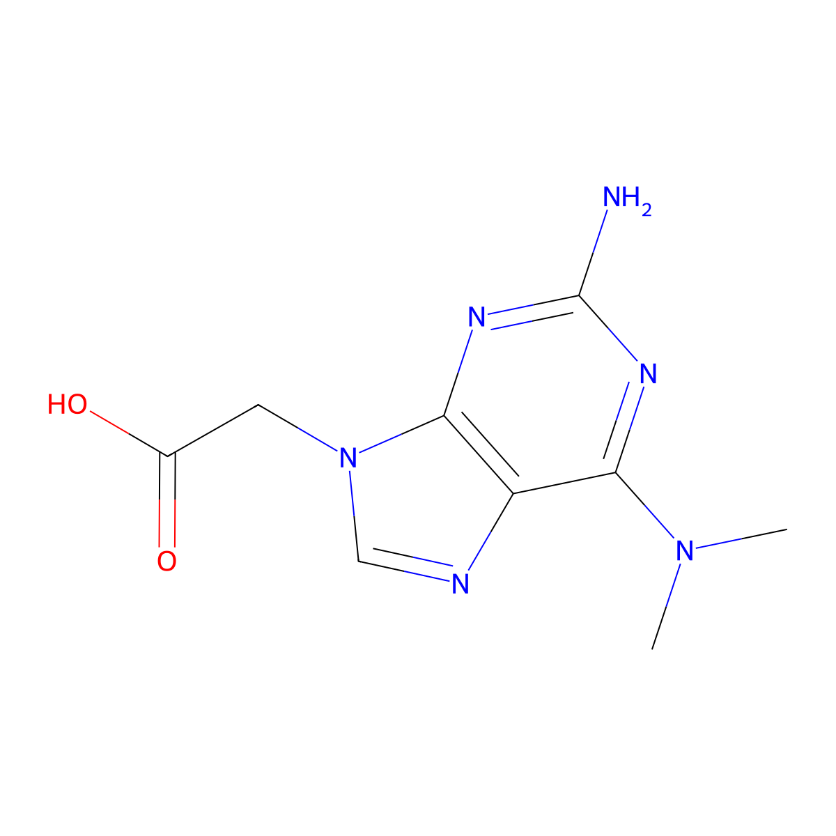 [2-amino-6-(dimethylamino)-9H-purin-9-yl]acetic acid molecular structure, CAS 2108483-69-6