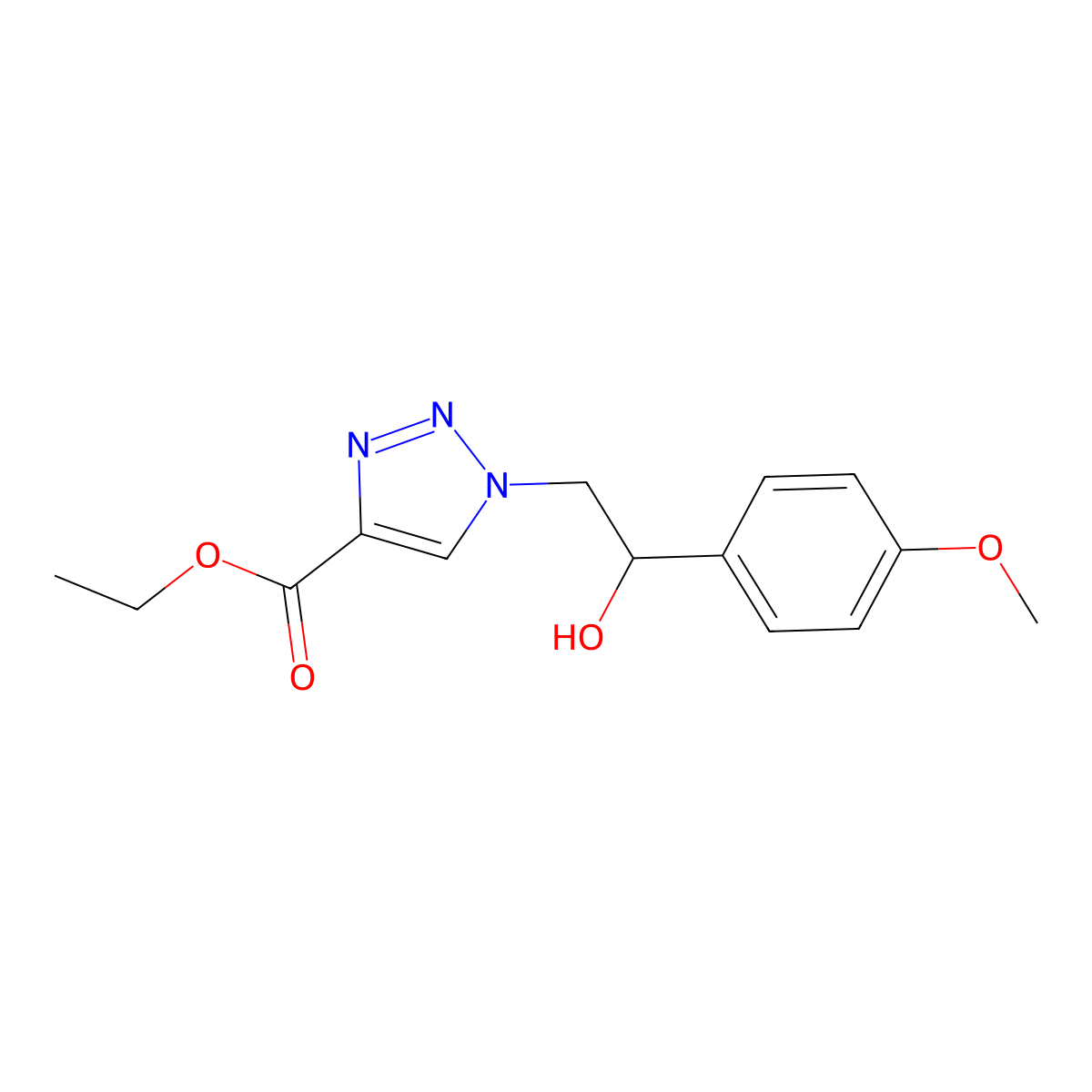 ethyl 1-[2-hydroxy-2-(4-methoxyphenyl)ethyl]-1H-1,2,3-triazole-4-carboxylate molecular structure, CAS 2108488-88-4