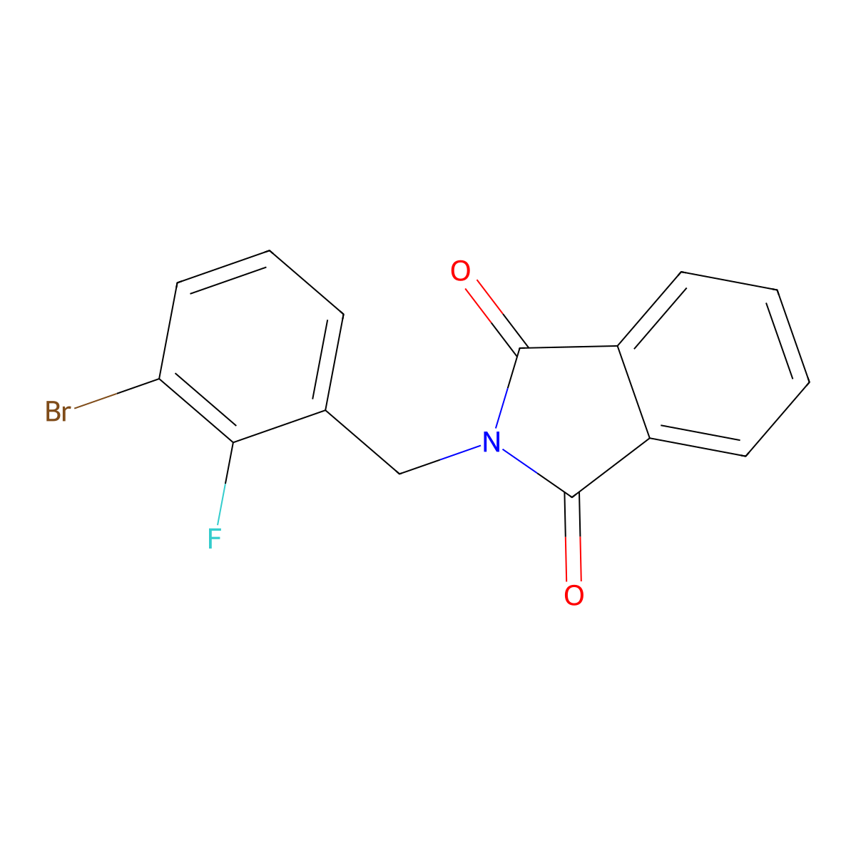 2-(3-Bromo-2-fluorobenzyl)isoindoline-1,3-dione molecular structure, CAS 2108496-76-8
