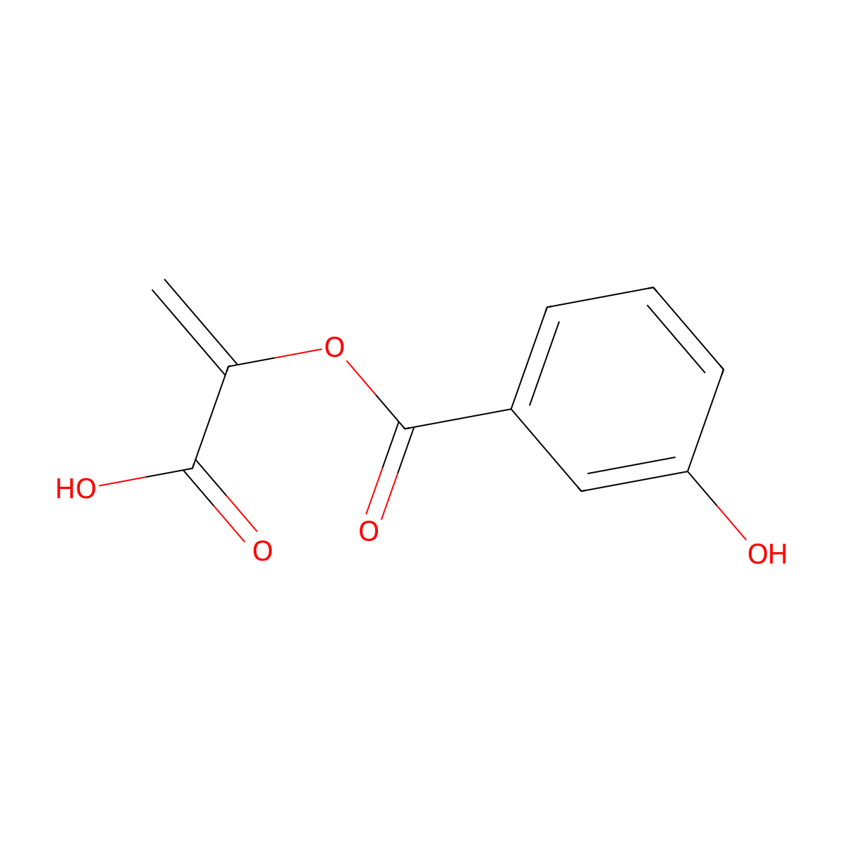 2-((3-Hydroxybenzoyl)oxy)acrylic acid molecular structure, CAS 2108497-01-2