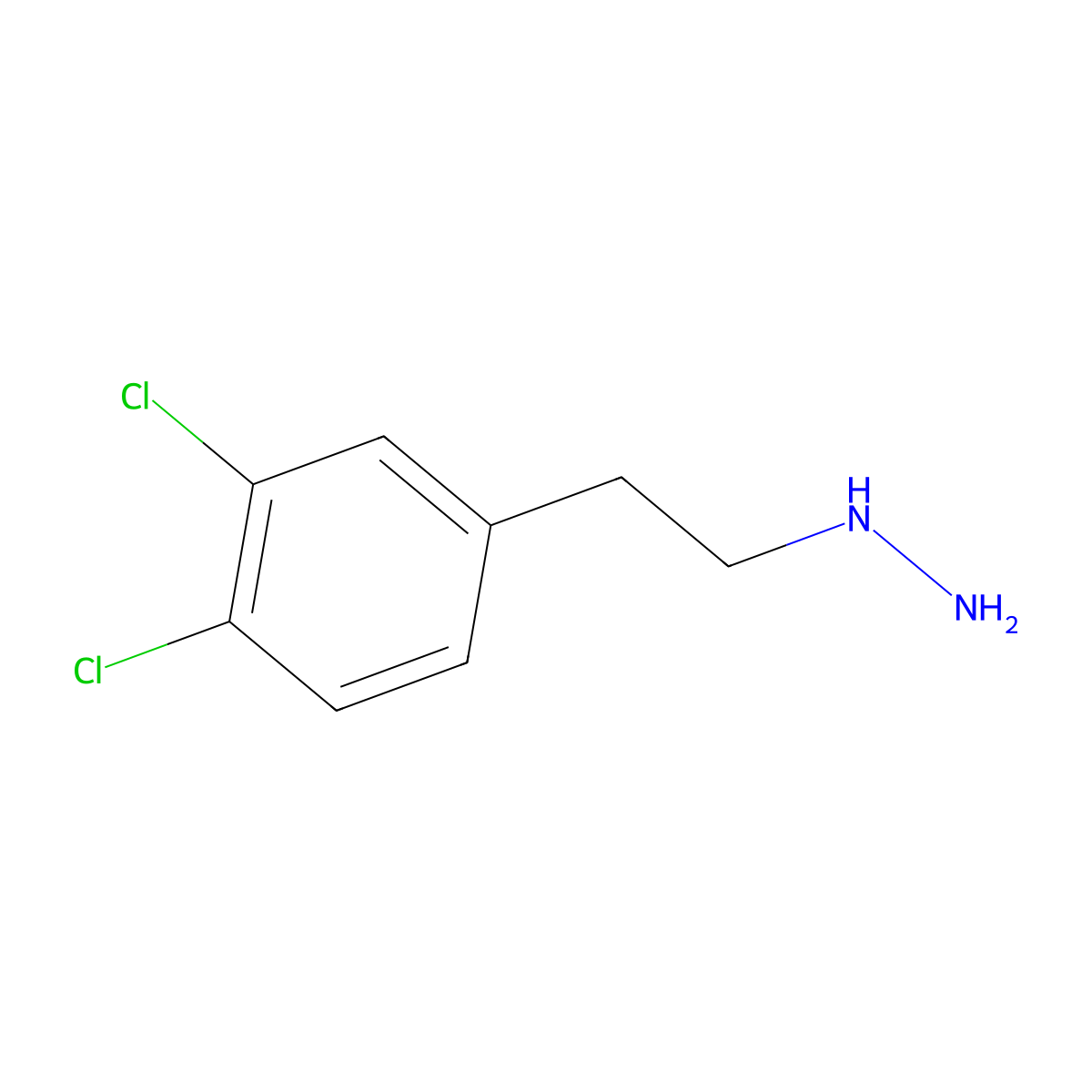 (3,4-Dichlorophenethyl)hydrazine molecular structure, CAS 21085-57-4