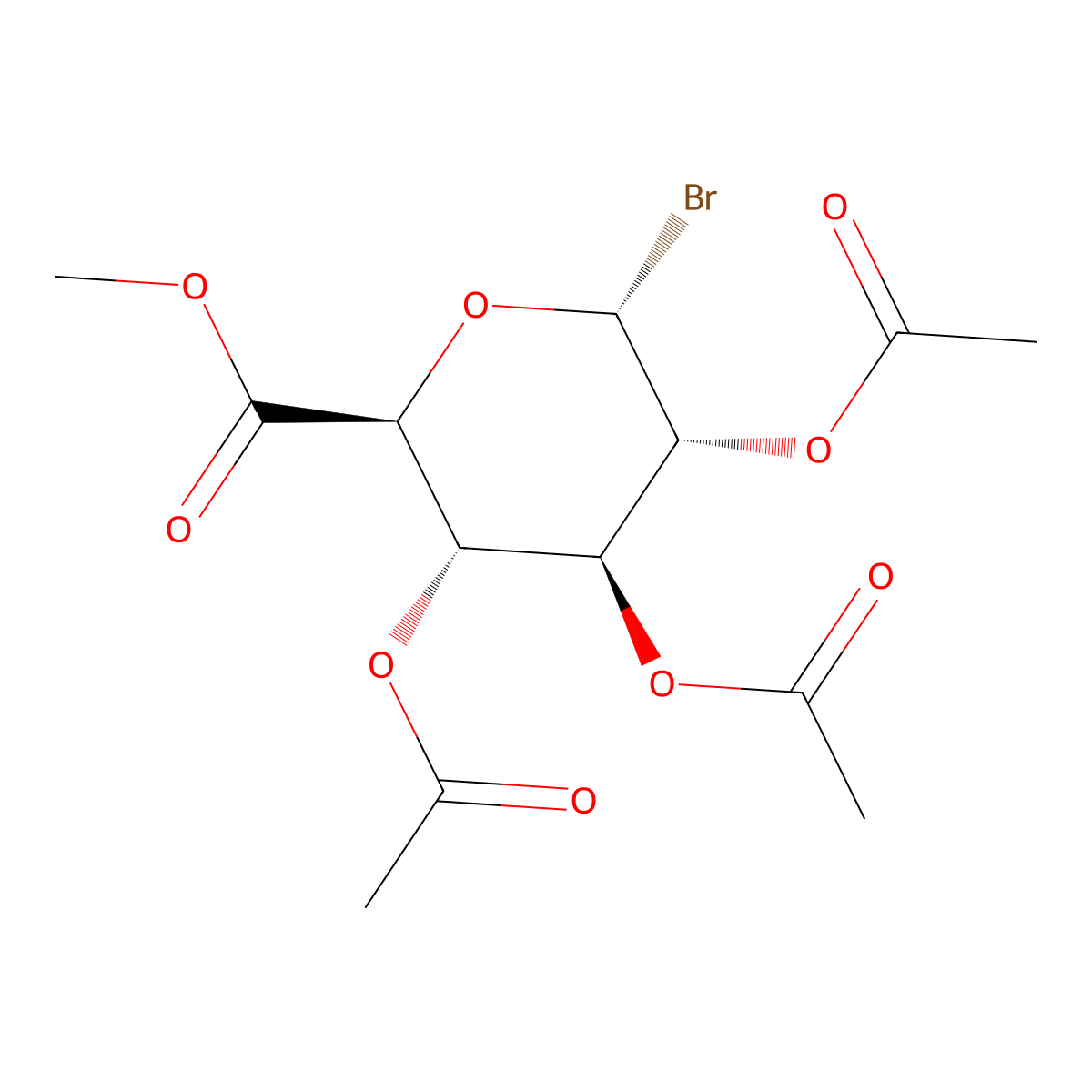 Acetobromo-alpha-D-glucuronic acid methyl ester molecular structure, CAS 21085-72-3