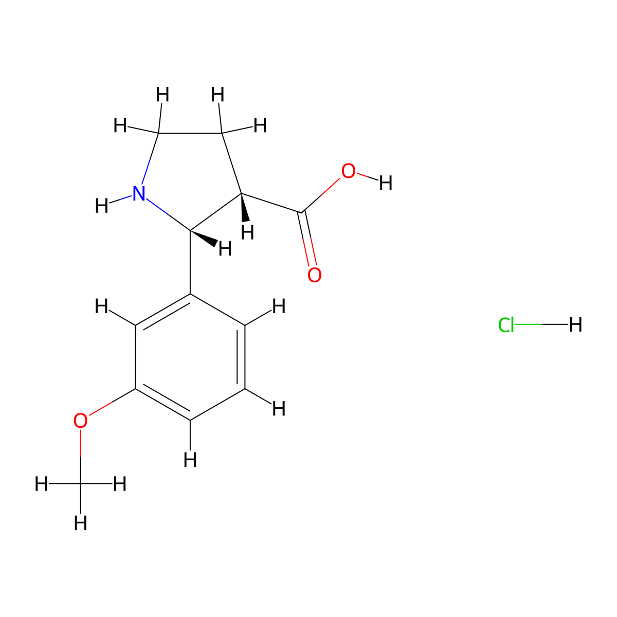 rac-(2R,3S)-2-(3-methoxyphenyl)pyrrolidine-3-carboxylic acid hydrochloride molecular structure, CAS 2108511-00-6