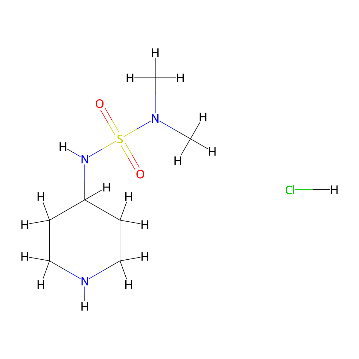 Dimethyl[(piperidin-4-yl)sulfamoyl]amine hydrochloride molecular structure, CAS 2108513-06-8