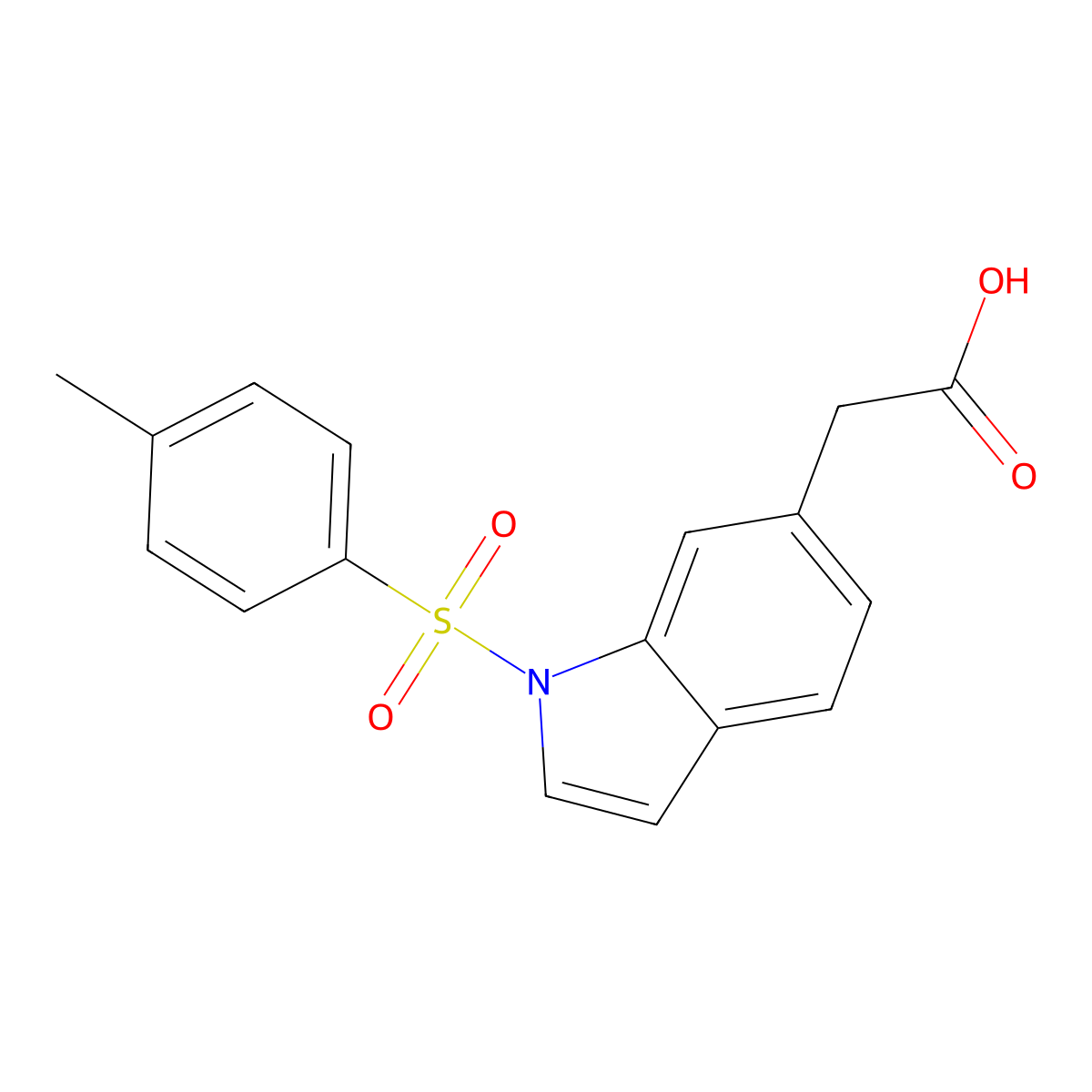 2-[1-(4-Methylphenyl)sulfonylindol-6-yl]acetic acid molecular structure, CAS 2108513-42-2
