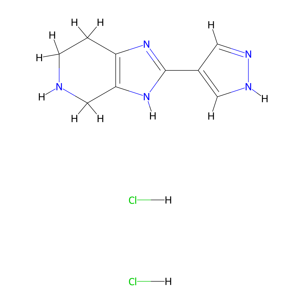 2-(1H-Pyrazol-4-yl)-4,5,6,7-tetrahydro-1H-imidazo[4,5-c]pyridine dihydrochloride molecular structure, CAS 2108514-61-8