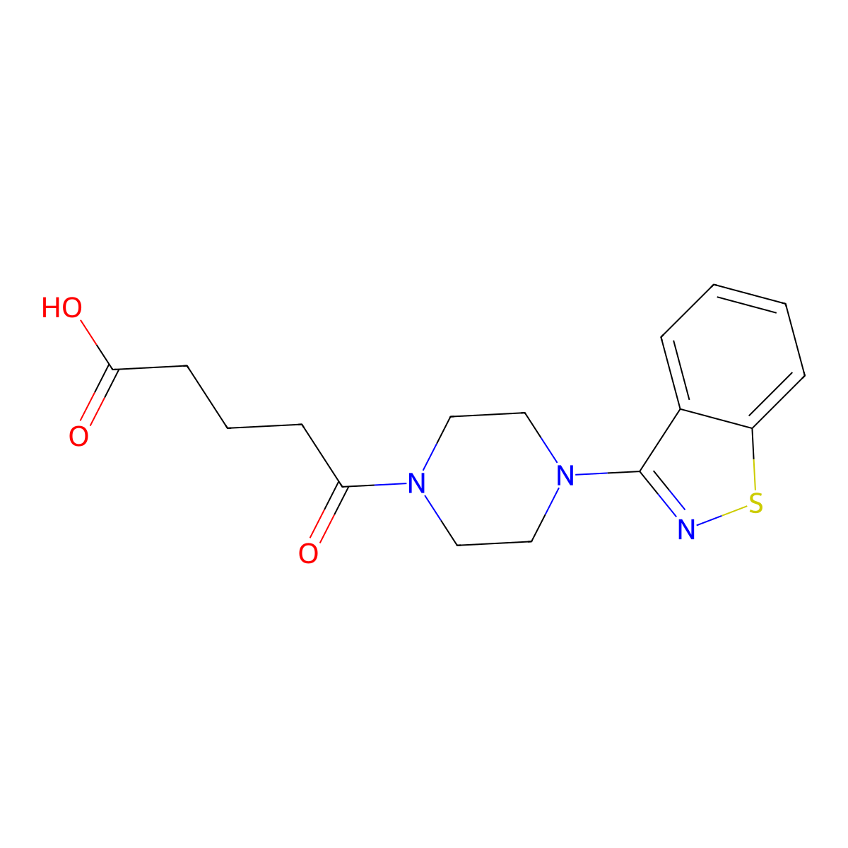 5-[4-(1,2-Benzisothiazol-3-yl)piperazin-1-yl]-5-oxopentanoic acid molecular structure, CAS 2108519-47-5