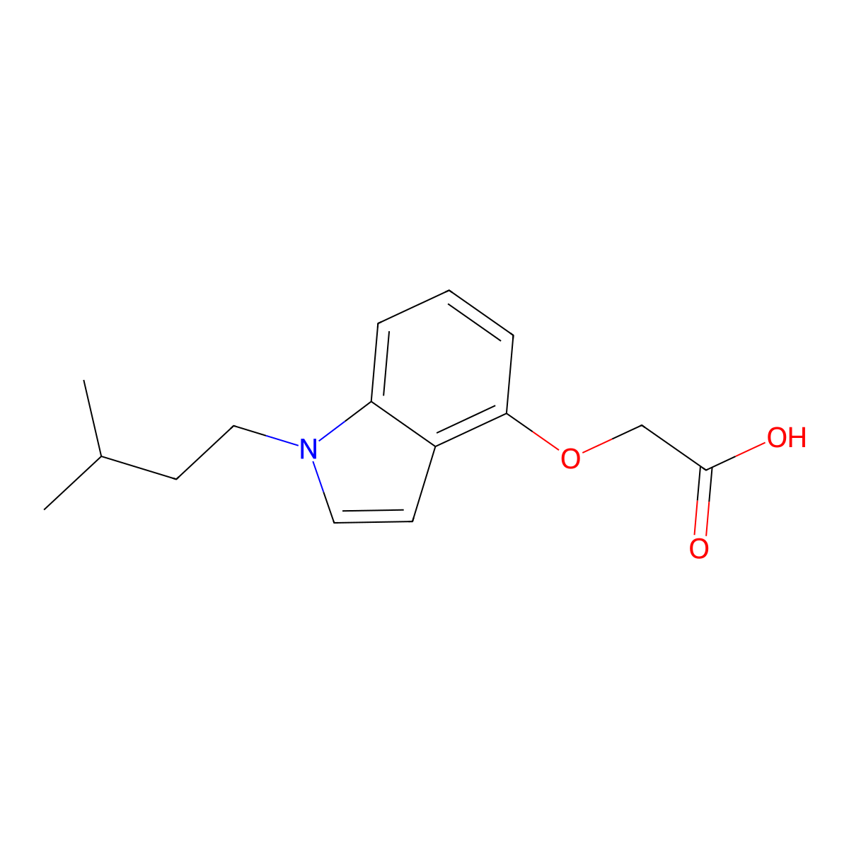 ([1-(3-Methylbutyl)-1h-indol-4-yl]oxy)acetic acid molecular structure, CAS 2108552-40-3