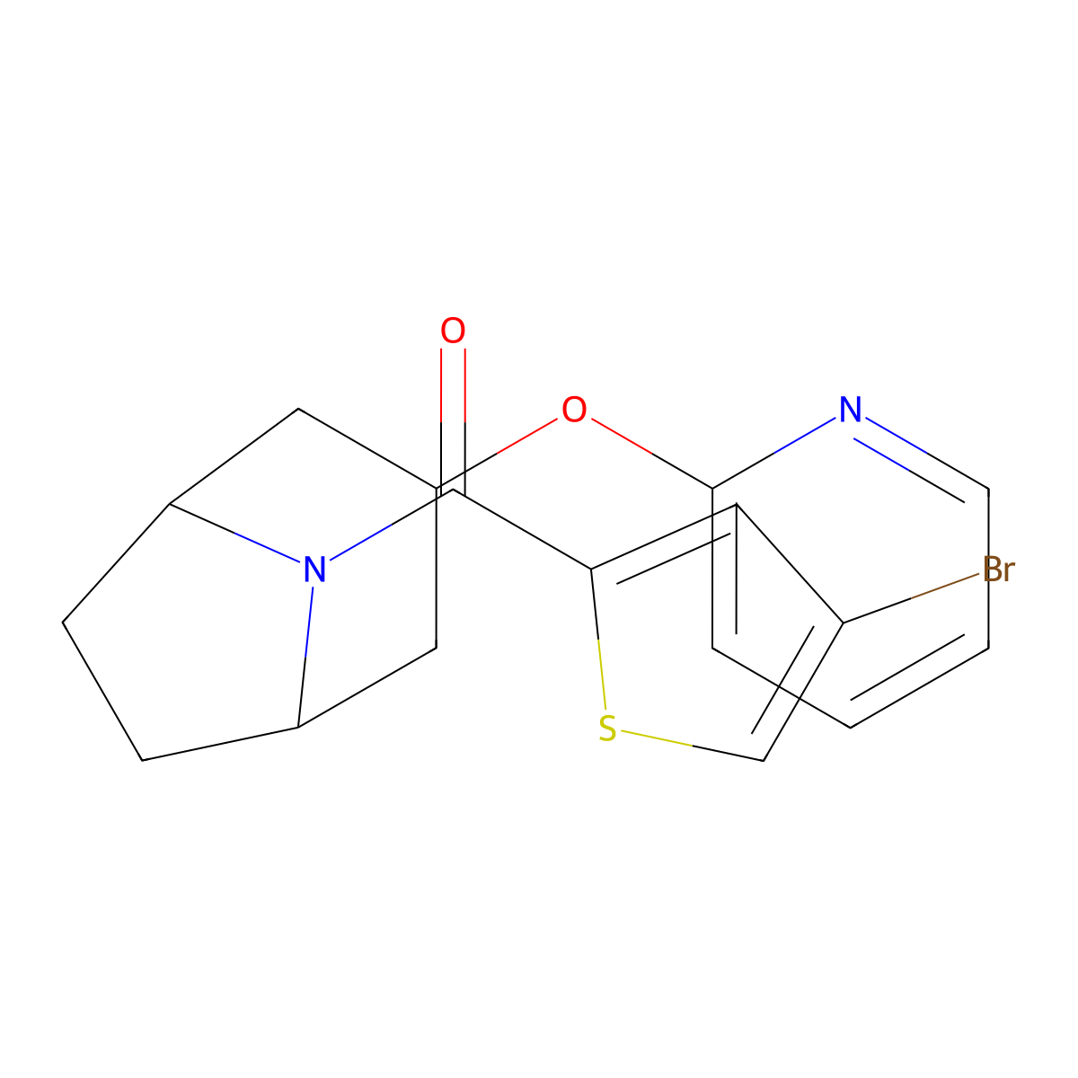 (4-bromothiophen-2-yl)((1R,3s,5S)-3-(pyridin-2-yloxy)-8-azabicyclo[3.2.1]octan-8-yl)methanone molecular structure, CAS 2108567-32-2