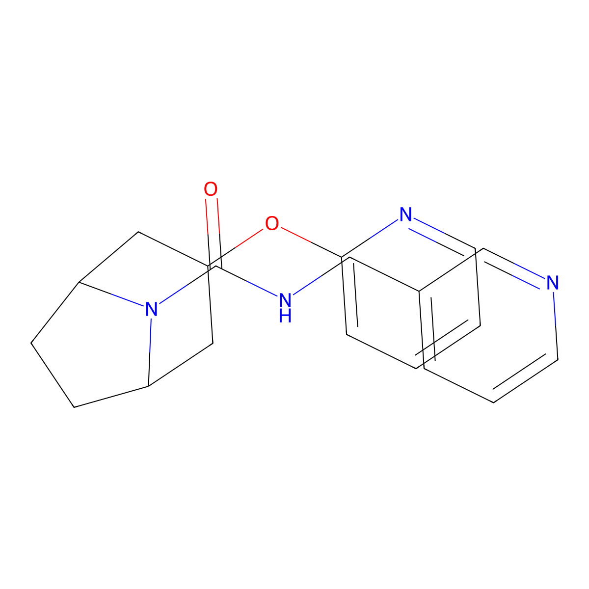 3-(pyridin-2-yloxy)-N-[(pyridin-3-yl)methyl]-8-azabicyclo[3.2.1]octane-8-carboxamide molecular structure, CAS 2108567-53-7