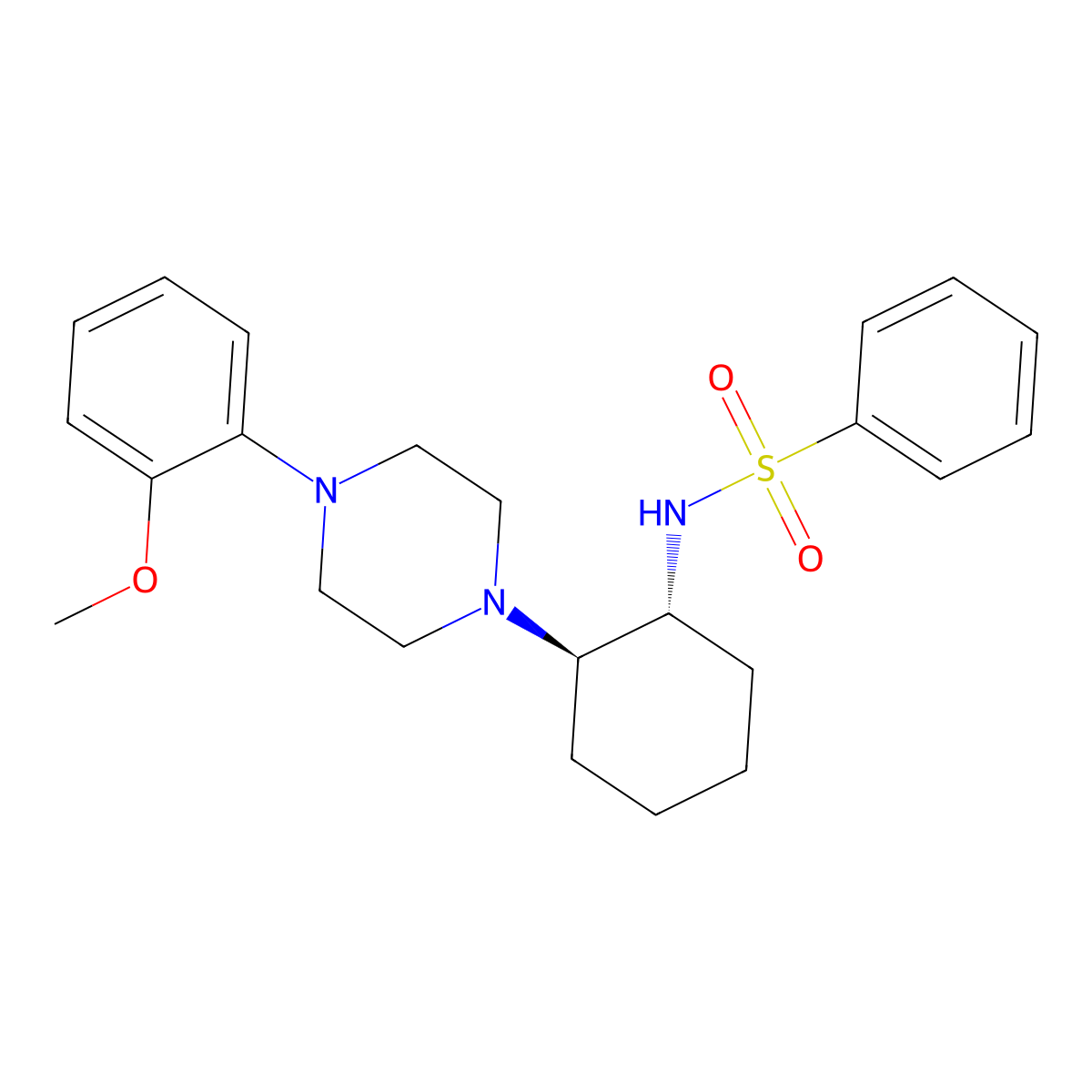 rac-N-[(1R,2R)-2-[4-(2-methoxyphenyl)piperazin-1-yl]cyclohexyl]benzenesulfonamide molecular structure, CAS 2108567-79-7