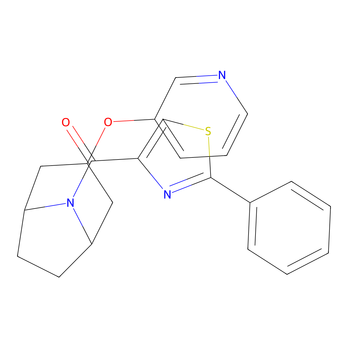 (2-phenylthiazol-4-yl)((1R,5S)-3-(pyridin-3-yloxy)-8-azabicyclo[3.2.1]octan-8-yl)methanone molecular structure, CAS 2108575-72-8