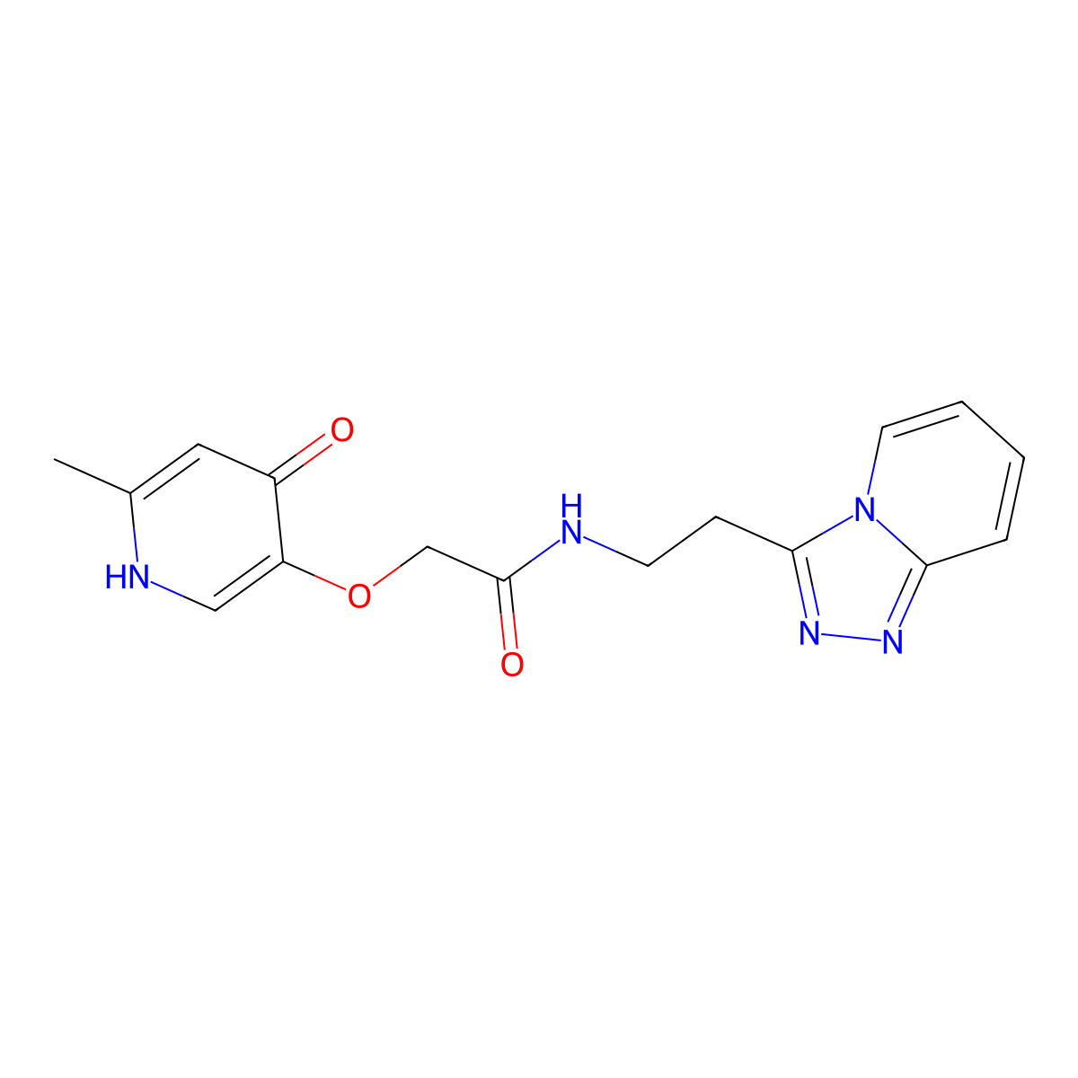 Acetamide, 2-[(1,4-dihydro-6-methyl-4-oxo-3-pyridinyl)oxy]-N-[2-(1,2,4-triazolo[4,3-a]pyridin-3-yl)ethyl]- molecular structure, CAS 2108576-20-9