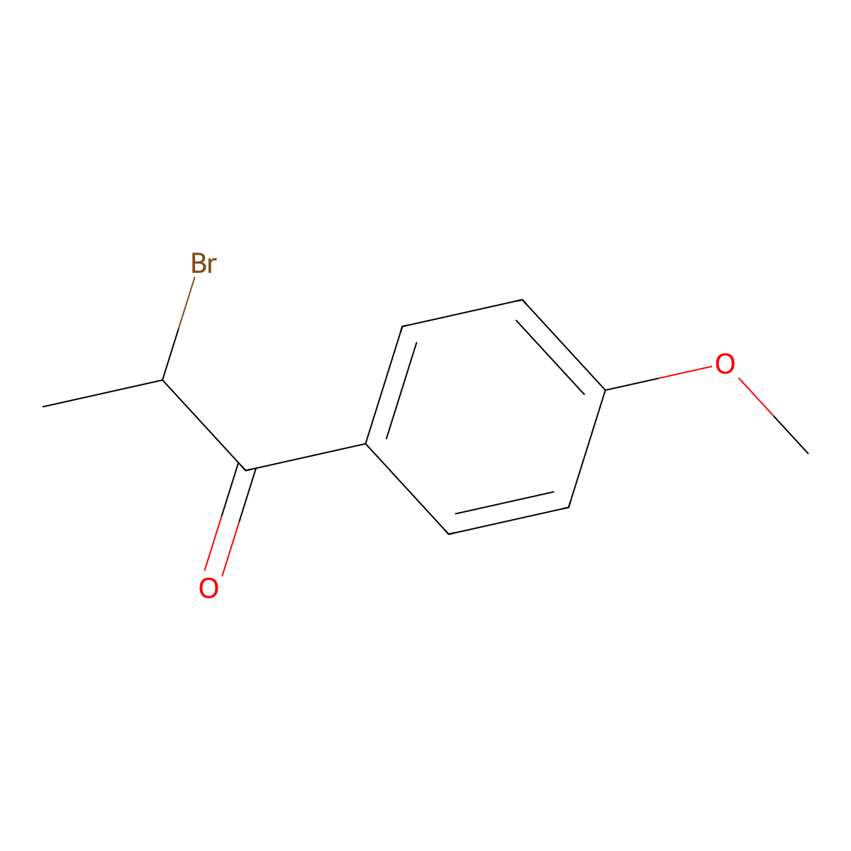 2-Bromo-1-(4-methoxyphenyl)propan-1-one molecular structure, CAS 21086-33-9