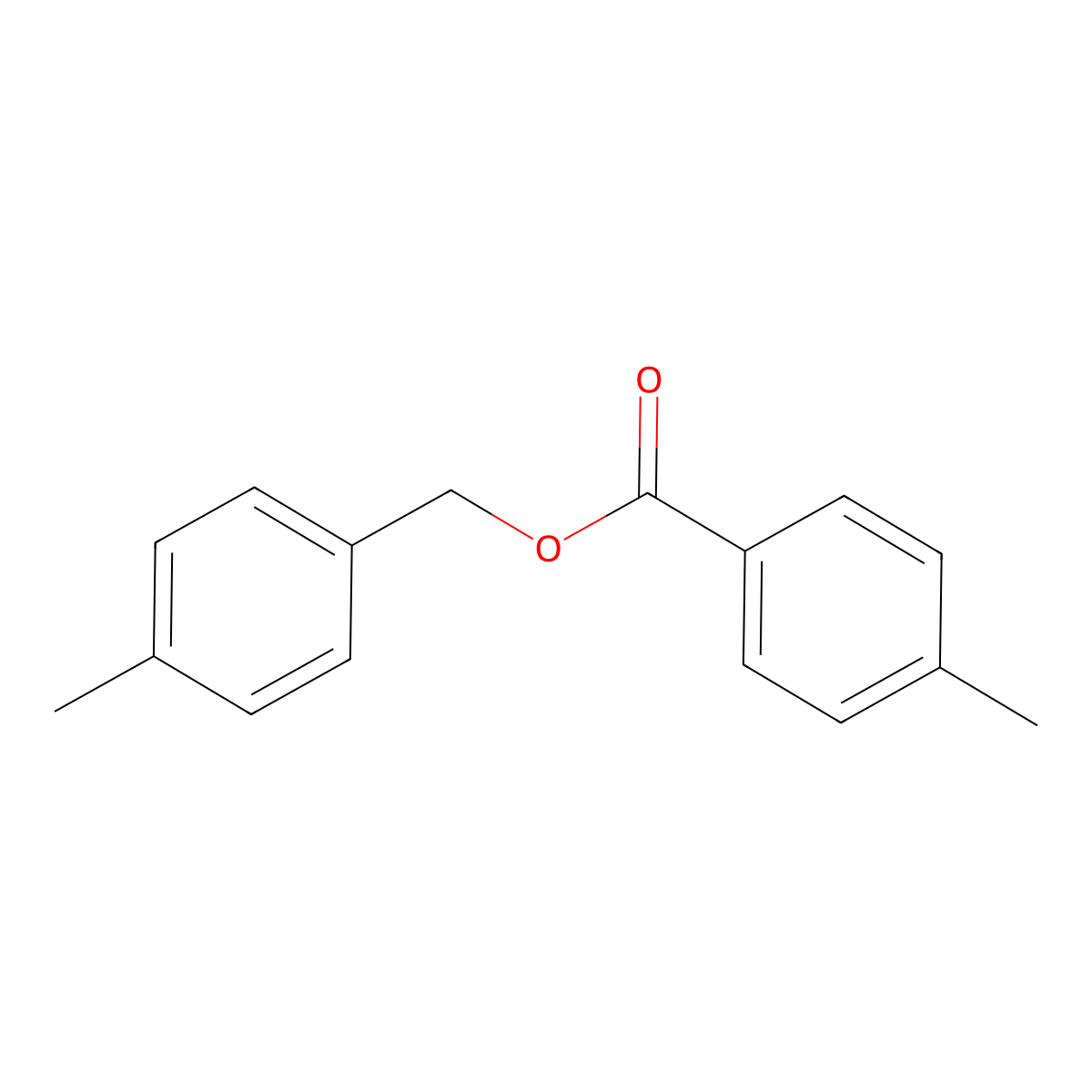 Benzoic acid, 4-methyl-, (4-methylphenyl)methyl ester molecular structure, CAS 21086-87-3