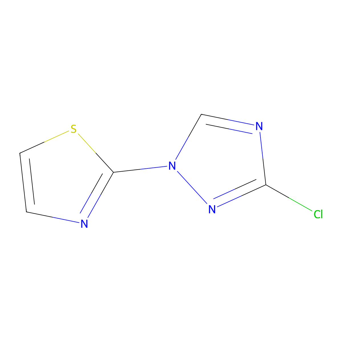 3-chloro-1-(1,3-thiazol-2-yl)-1H-1,2,4-triazole molecular structure, CAS 2108609-01-2