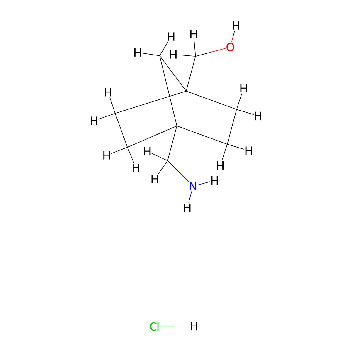 (4-(Aminomethyl)bicyclo[2.2.1]heptan-1-yl)methanol hydrochloride molecular structure, CAS 2108610-11-1