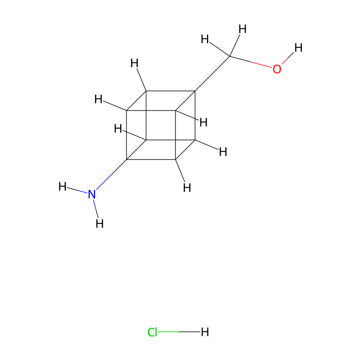 (4-Aminocuban-1-YL)methanol hydrochloride molecular structure, CAS 2108611-48-7