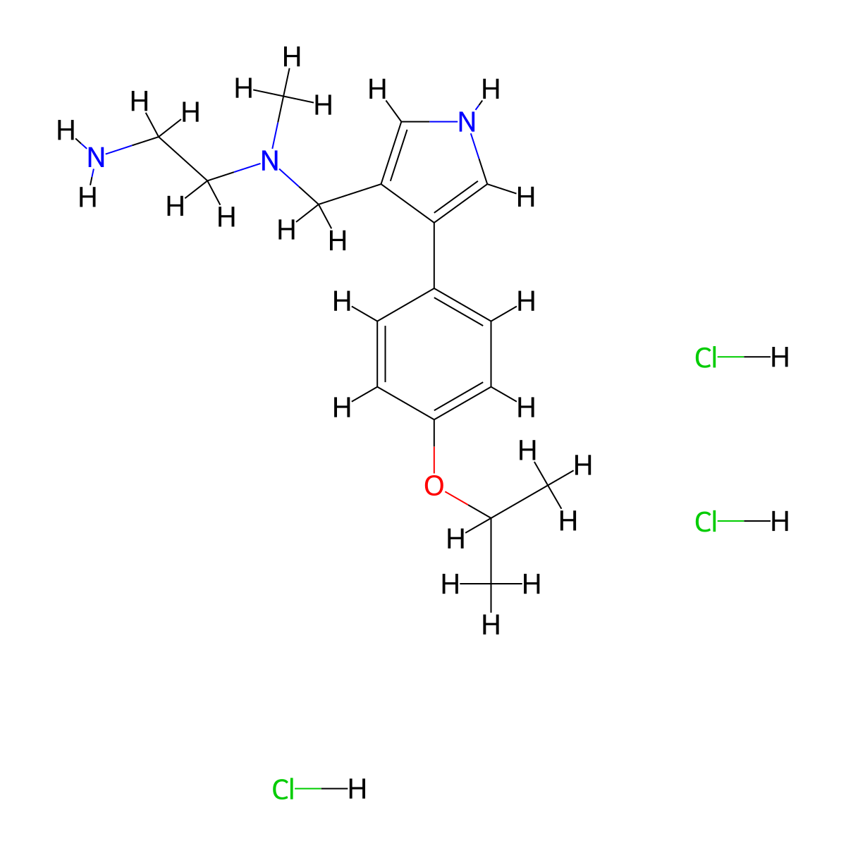N'-Methyl-N'-[[4-(4-propan-2-yloxyphenyl)-1H-pyrrol-3-yl]methyl]ethane-1,2-diamine;trihydrochloride molecular structure, CAS 2108631-19-0