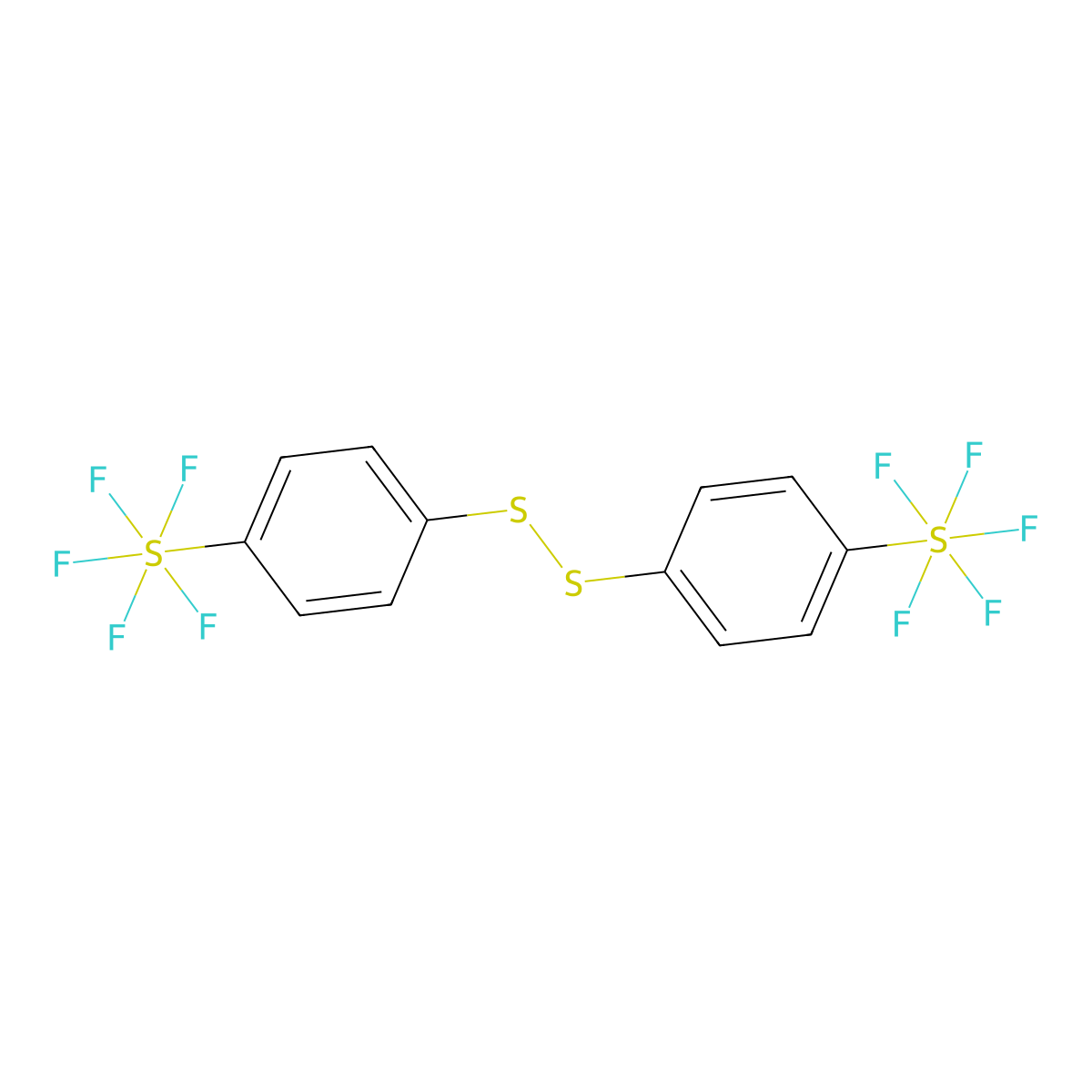 1,2-Di-(p-pentafluorosulfanylbenzene)disulfane molecular structure, CAS 2108633-89-0