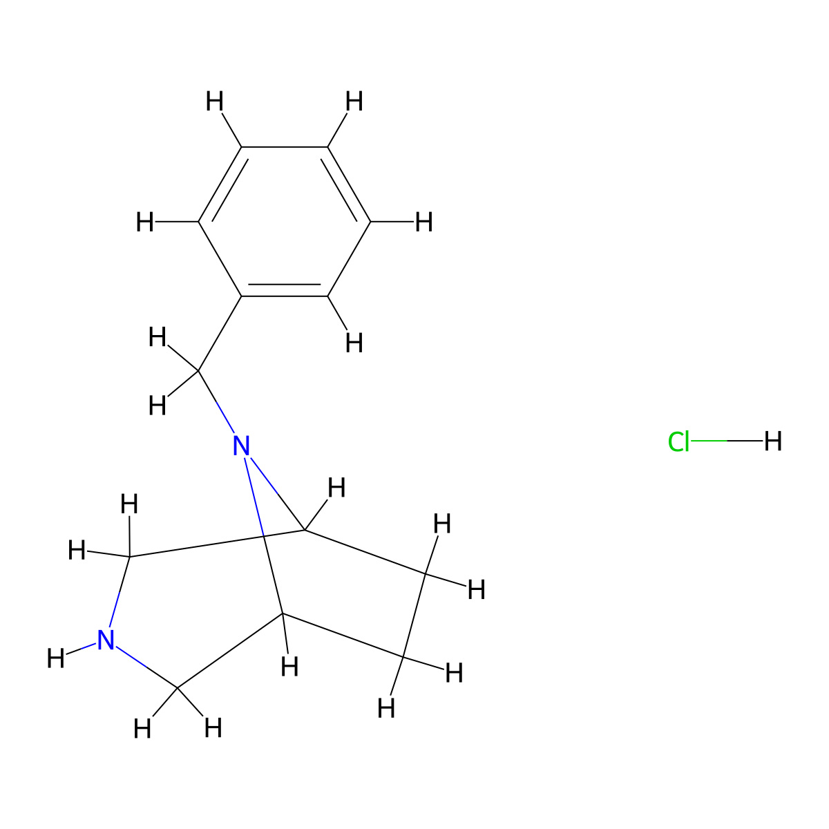 8-Benzyl-3,8-diazabicyclo[3.2.1]octane hydrochloride molecular structure, CAS 2108634-51-9