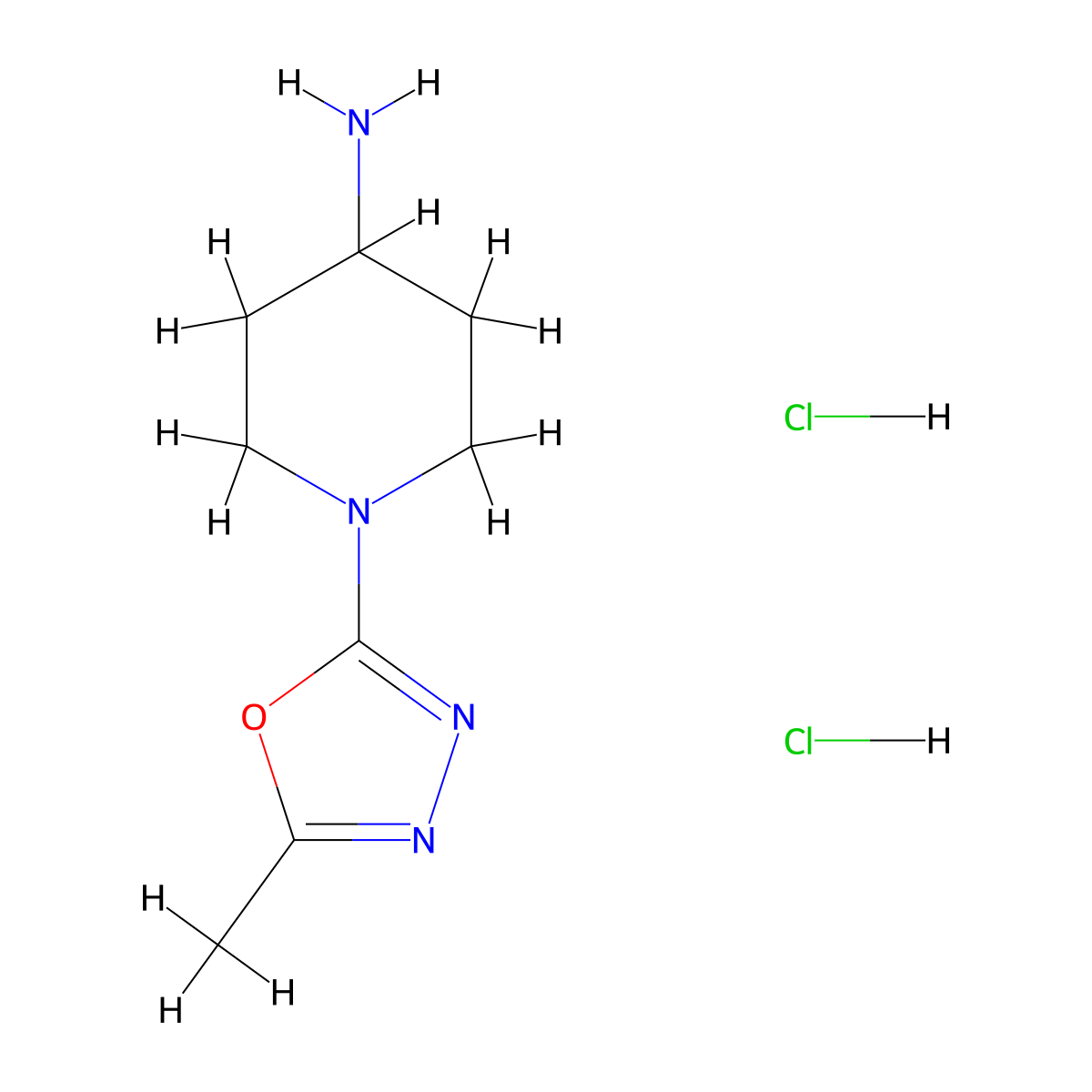 1-(5-Methyl-1,3,4-oxadiazol-2-yl)piperidin-4-amine dihydrochloride molecular structure, CAS 2108655-52-1