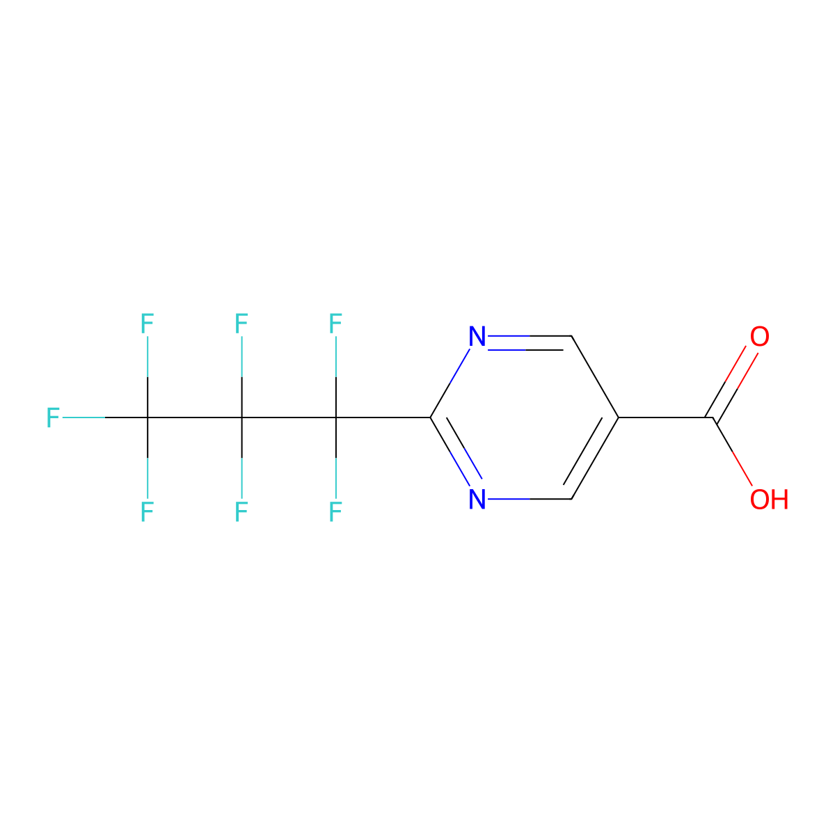 2-(Perfluoropropyl)pyrimidine-5-carboxylic acid molecular structure, CAS 2108663-82-5