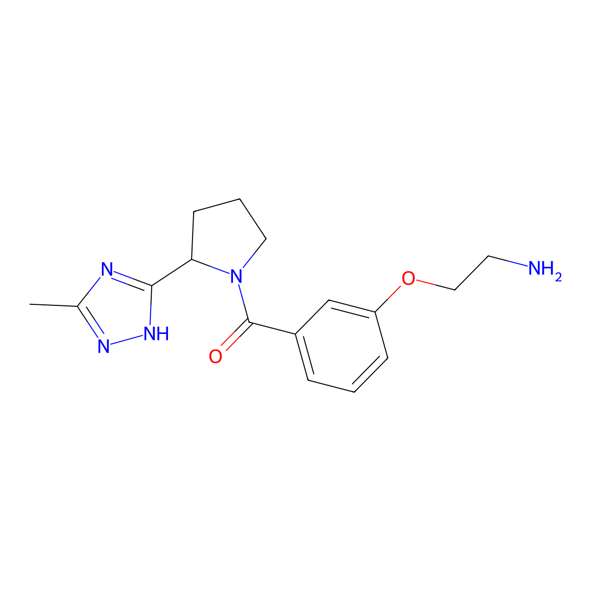 2-(3-{[2-(3-methyl-1H-1,2,4-triazol-5-yl)pyrrolidin-1-yl]carbonyl}phenoxy)ethanamine molecular structure, CAS 2108692-80-2