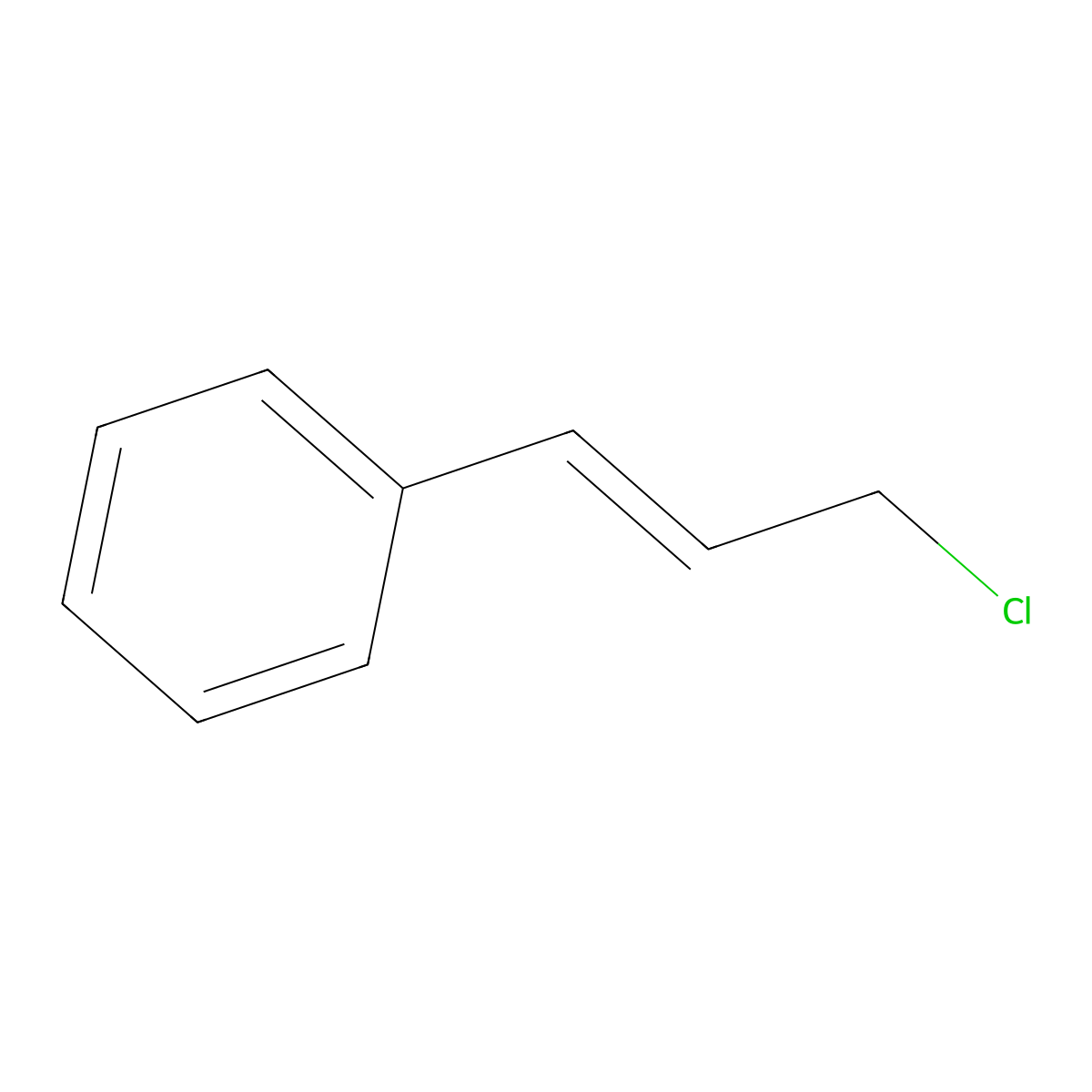 Cinnamyl chloride molecular structure, CAS 21087-29-6