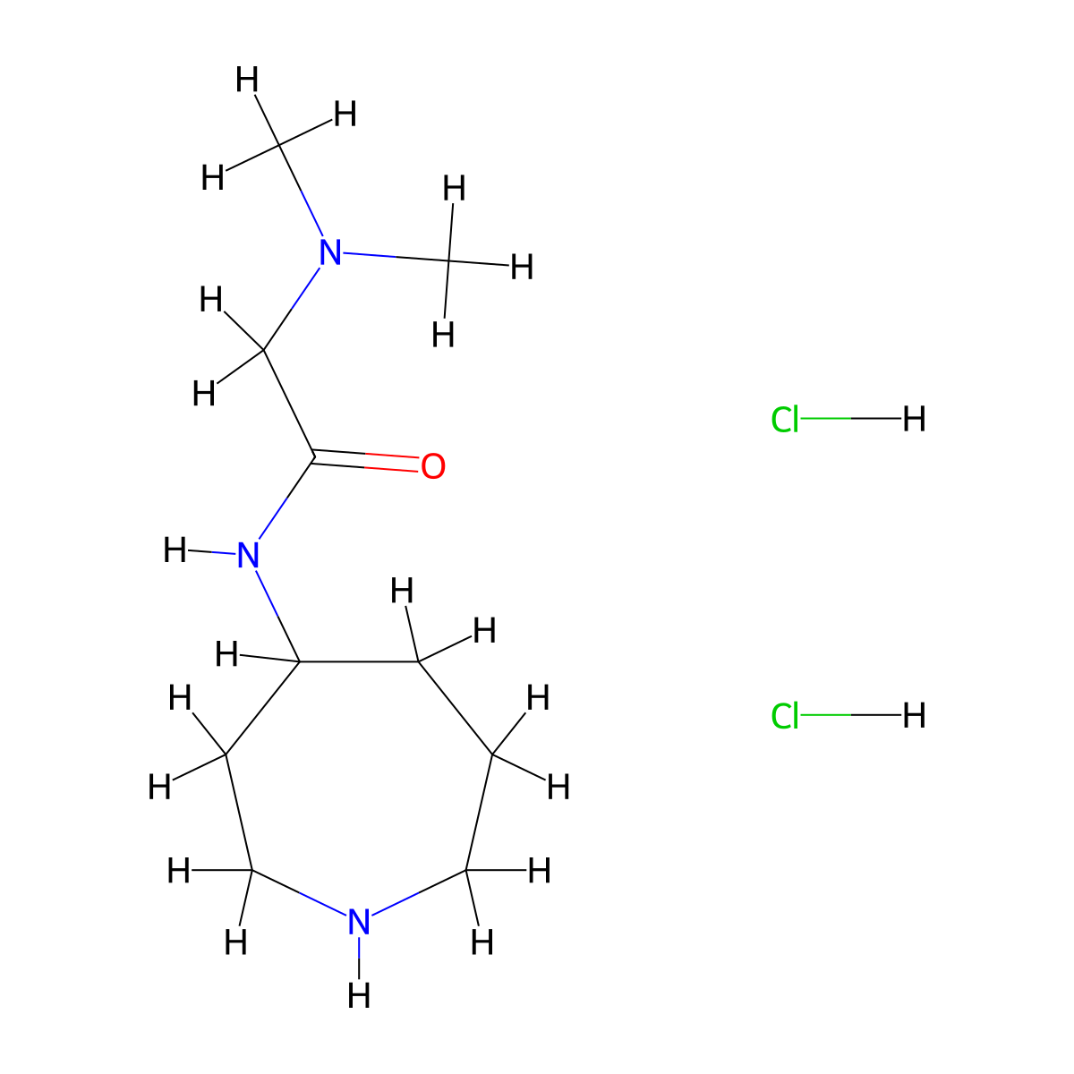 N1-Azepan-4-yl-N2,N2-dimethylglycinamide dihydrochloride molecular structure, CAS 2108705-42-4