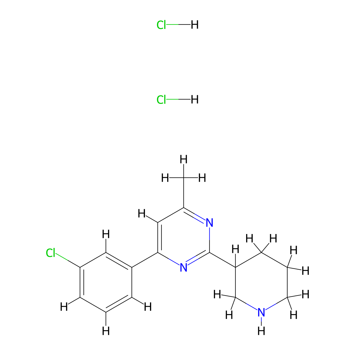 4-(3-Chlorophenyl)-6-methyl-2-piperidin-3-ylpyrimidine dihydrochloride molecular structure, CAS 2108705-69-5