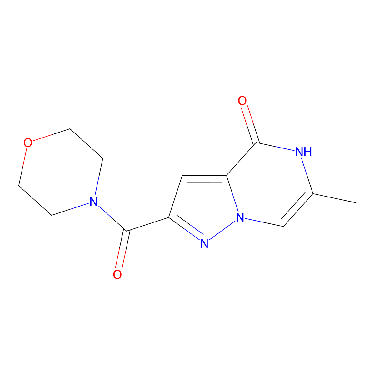 6-methyl-2-(morpholin-4-ylcarbonyl)pyrazolo[1,5-a]pyrazin-4(5H)-one molecular structure, CAS 2108716-09-0