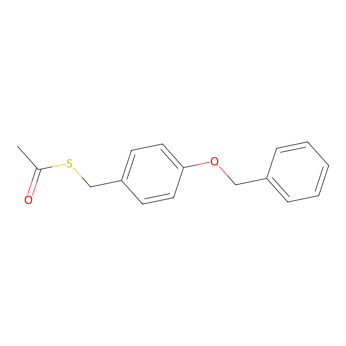 1-({[4-(Benzyloxy)phenyl]methyl}sulfanyl)ethan-1-one molecular structure, CAS 2108716-67-0